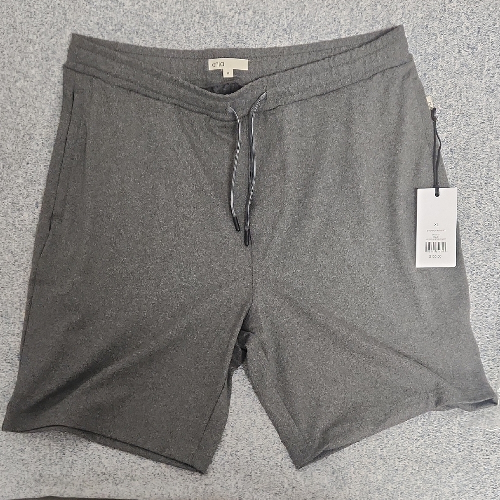 Onia Gray Athletic Shorts with Drawstring Waistband